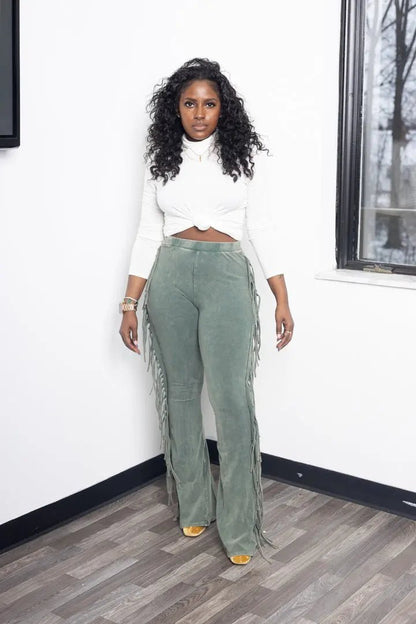 cowboy fringe pants - Anaiya Ali